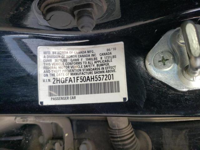 Photo 10 from auction – 2010 HONDA CIVIC LX with VIN 2HGFA1F50AH557201