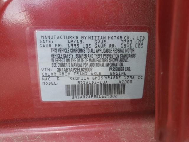 Photo 10 from auction – 2014 NISSAN SENTRA S with VIN 3N1AB7AP2EL629002