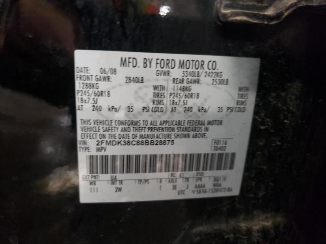Photo 10 from auction – 2008 FORD EDGE SEL with VIN 2FMDK38C88BB28875