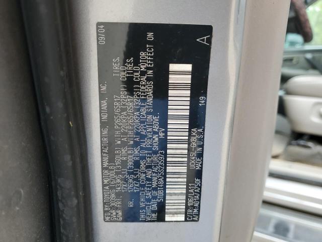 Photo 10 from auction – 2005 TOYOTA SEQUOIA LI with VIN 5TDBT48A75S235973