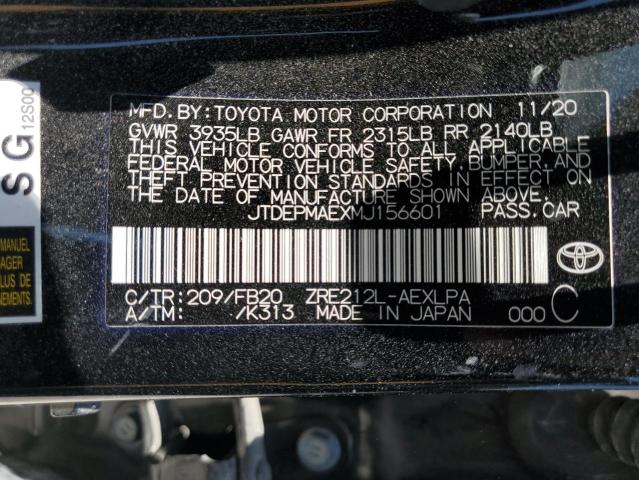 Photo 10 from auction – 2021 TOYOTA COROLLA LE with VIN JTDEPMAEXMJ156601