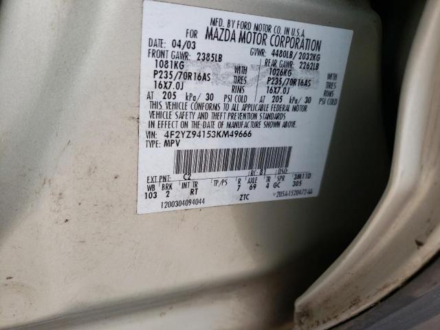 Photo 10 from auction – 2003 MAZDA TRIBUTE LX with VIN 4F2YZ94153KM49666