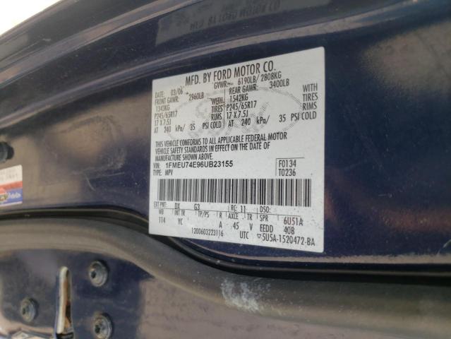 Photo 10 from auction – 2006 FORD EXPLORER E with VIN 1FMEU74E96UB23155