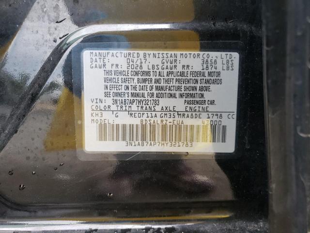 Photo 10 from auction – 2017 NISSAN SENTRA S with VIN 3N1AB7AP7HY321783