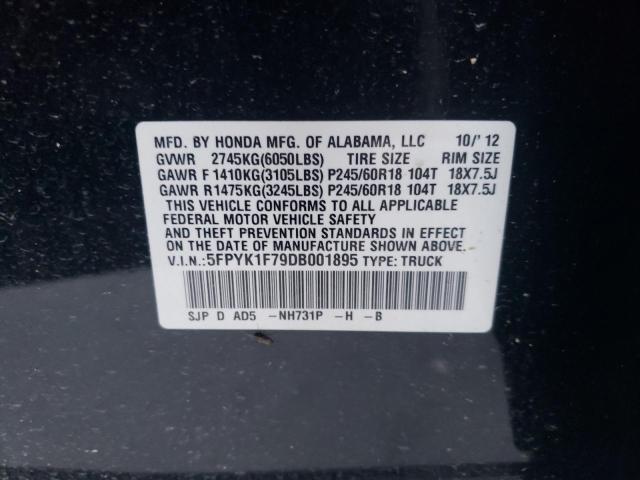 Photo 10 from auction – 2013 HONDA RIDGELINE with VIN 5FPYK1F79DB001895