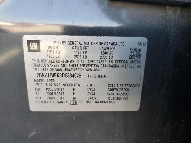 Photo 10 from auction – 2013 GMC TERRAIN SL with VIN 2GKALMEK8D6384625