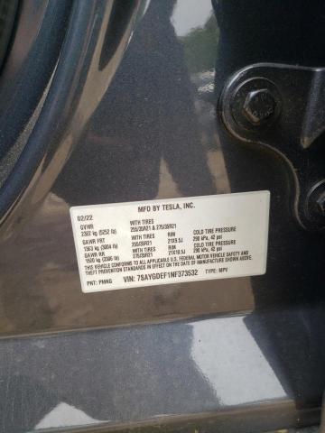 Photo 10 from auction – 2022 TESLA MODEL Y with VIN 7SAYGDEF1NF373532