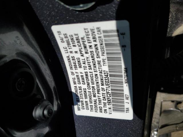 Photo 10 from auction – 2018 HONDA CIVIC EX with VIN 19XFC2F71JE033437