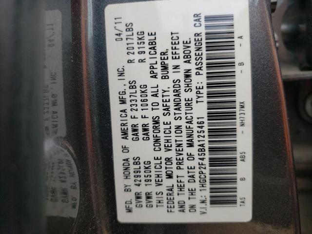 Photo 10 from auction – 2011 HONDA ACCORD LXP with VIN 1HGCP2F45BA125461