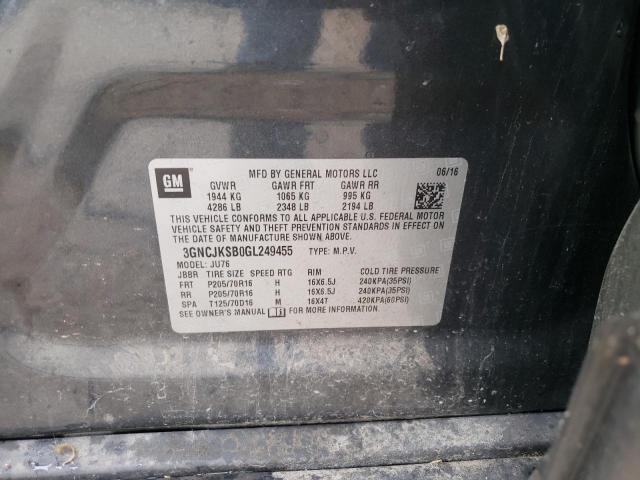 Photo 10 from auction – 2016 CHEVROLET TRAX LS with VIN 3GNCJKSB0GL249455