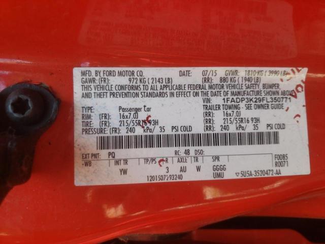 Photo 10 from auction – 2015 FORD FOCUS SE with VIN 1FADP3K29FL350771