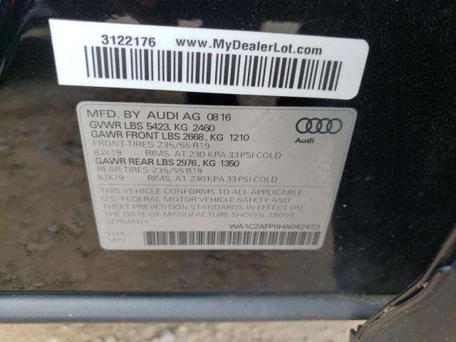 Photo 10 from auction – 2017 AUDI Q5 PREMIUM with VIN WA1C2AFP6HA042433