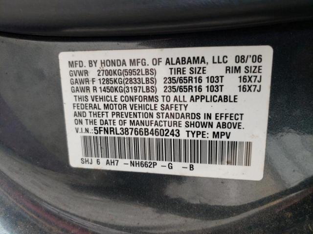 Photo 10 from auction – 2006 HONDA ODYSSEY EX with VIN 5FNRL38766B460243