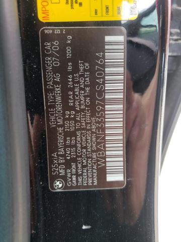 Photo 10 from auction – 2007 BMW 525 XI with VIN WBANF33597CS40764