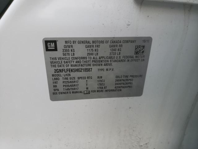 Photo 10 from auction – 2017 CHEVROLET EQUINOX LT with VIN 2GNFLFEK5H6218587