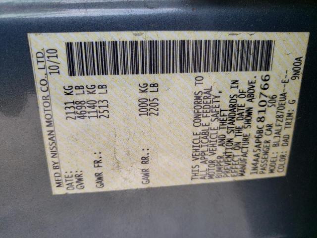 Photo 10 from auction – 2011 NISSAN MAXIMA S with VIN 1N4AA5AP6BC810766