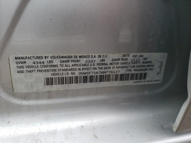 Photo 10 from auction – 2006 VOLKSWAGEN JETTA 2.5 with VIN 3VWSF71K76M776127