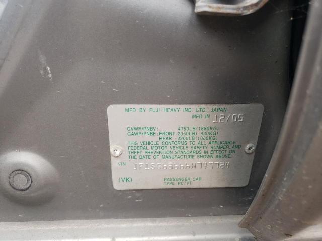 Photo 10 from auction – 2006 SUBARU FORESTER 2 with VIN JF1SG63666H747724