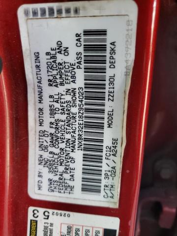 Photo 10 from auction – 2008 TOYOTA COROLLA CE with VIN 1NXBR32E18Z954023