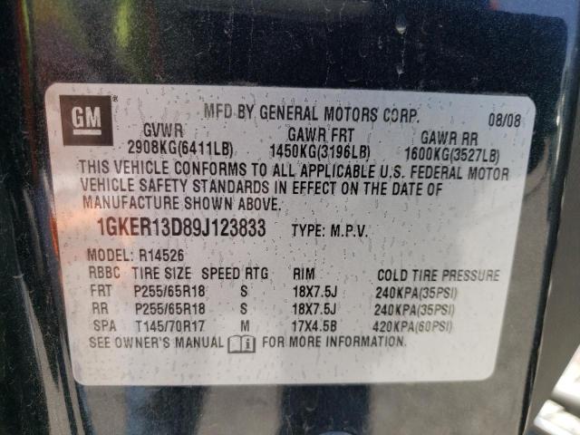 Photo 10 from auction – 2009 GMC ACADIA SLE with VIN 1GKER13D89J123833