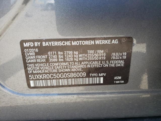 Photo 10 from auction – 2016 BMW X5 XDRIVE3 with VIN 5UXKR0C50G0S86009