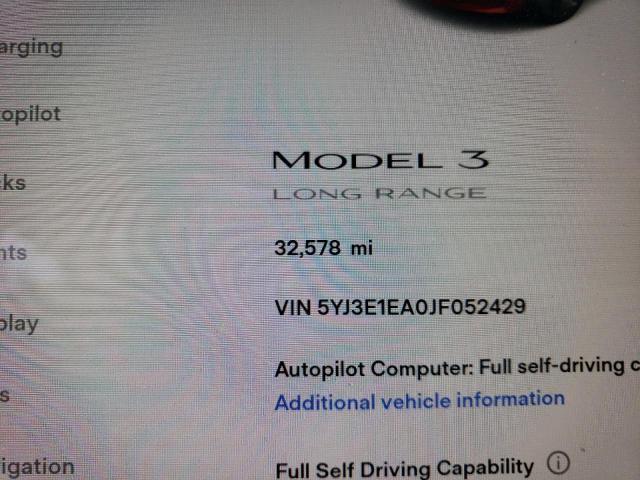 Photo 8 from auction – 2018 TESLA MODEL 3 with VIN 5YJ3E1EA0JF052429
