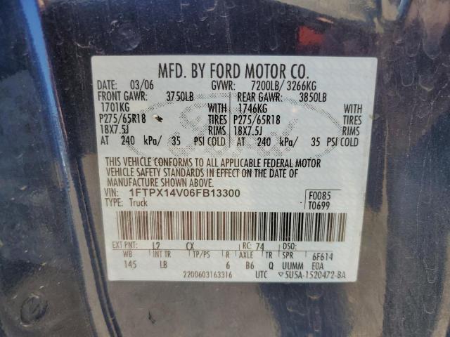 Photo 10 from auction – 2006 FORD F150 with VIN 1FTPX14V06FB13300