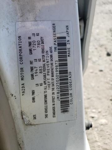 Photo 10 from auction – 2003 MAZDA PROTEGE DX with VIN JM1BJ225030199873