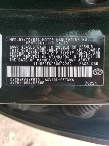 Photo 10 from auction – 2011 TOYOTA CAMRY BASE with VIN 4T1BF3EK0BU602262