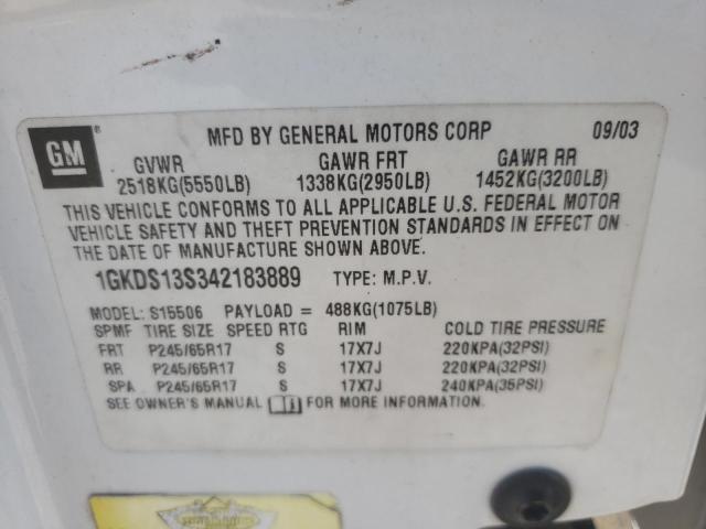 Photo 10 from auction – 2004 GMC ENVOY with VIN 1GKDS13S342183889
