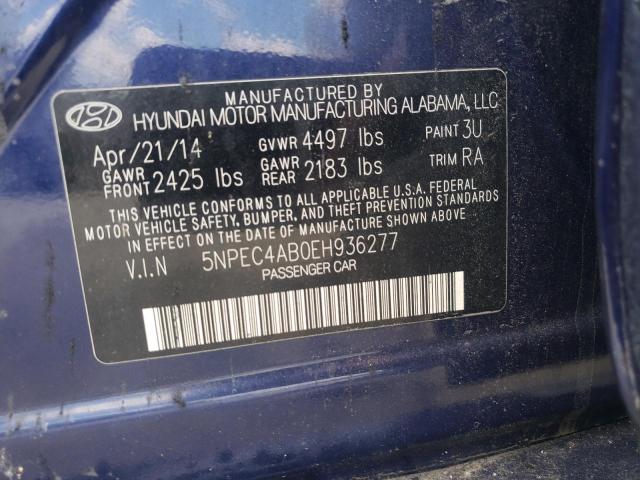 Photo 10 from auction – 2014 HYUNDAI SONATA SE with VIN 5NPEC4AB0EH936277