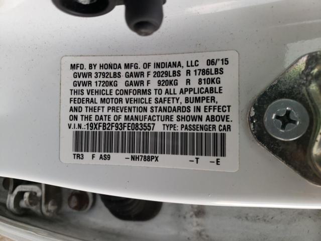 Photo 10 from auction – 2015 HONDA CIVIC EXL with VIN 19XFB2F93FE083557