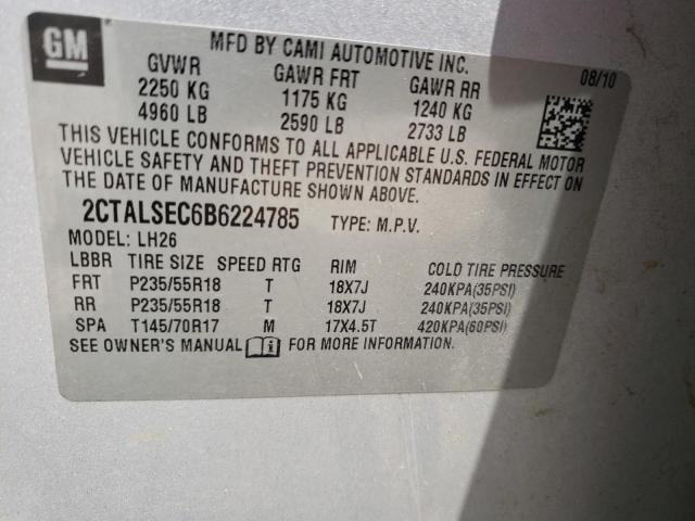 Photo 10 from auction – 2011 GMC TERRAIN SL with VIN 2CTALSEC6B6224785