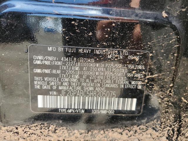 Photo 10 from auction – 2017 SUBARU CROSSTREK with VIN JF2GPABC5H8205075