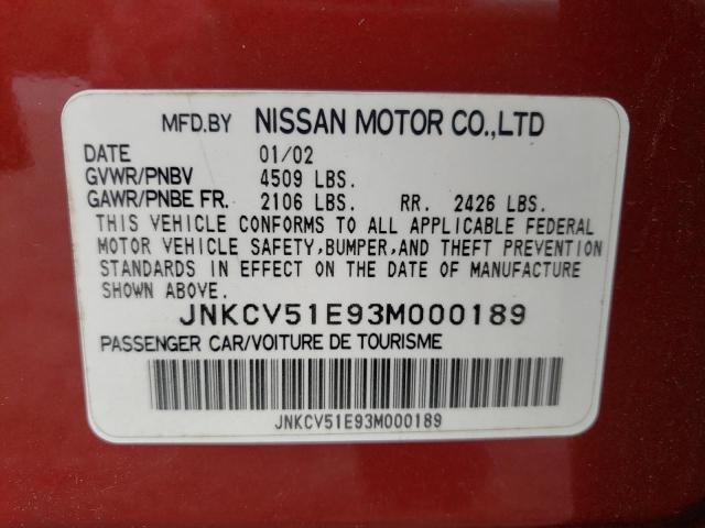 Photo 10 from auction – 2003 INFINITI G35 with VIN JNKCV51E93M000189