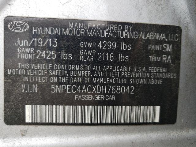 Photo 10 from auction – 2013 HYUNDAI SONATA SE with VIN 5NPEC4ACXDH768042