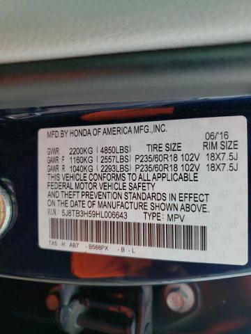 Photo 10 from auction – 2017 ACURA RDX TECHNO with VIN 5J8TB3H59HL006643