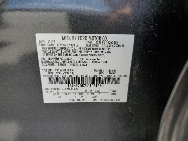 Photo 10 from auction – 2018 FORD TAURUS SE with VIN 1FAHP2D82JG103137