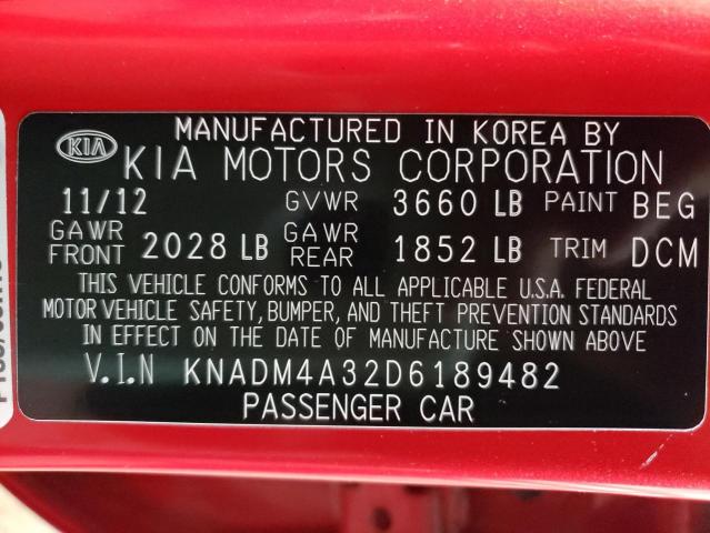 Photo 10 from auction – 2013 KIA RIO LX with VIN KNADM4A32D6189482