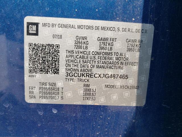 Photo 10 from auction – 2018 CHEVROLET SILVERADO with VIN 3GCUKRECXJG487465