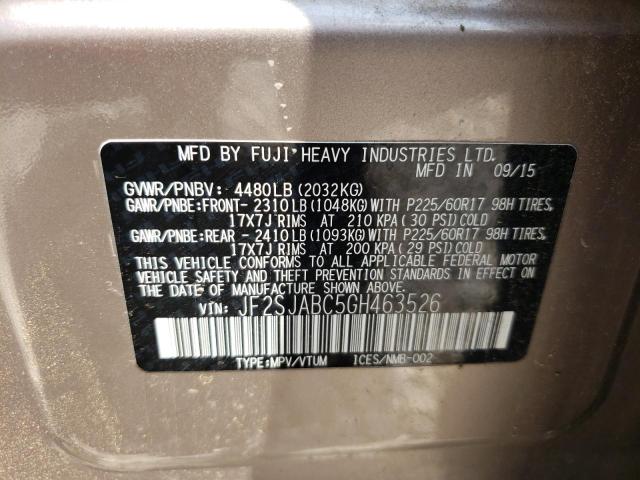 Photo 10 from auction – 2016 SUBARU FORESTER 2 with VIN JF2SJABC5GH463526
