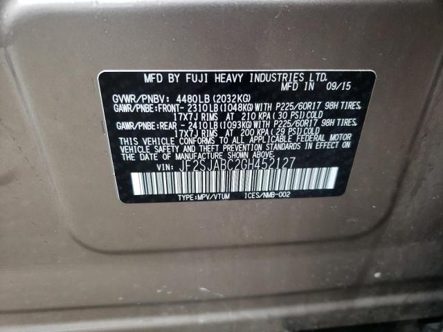 Photo 10 from auction – 2016 SUBARU FORESTER 2 with VIN JF2SJABC2GH452127
