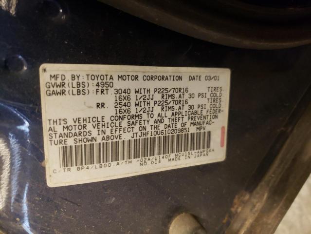 Photo 10 from auction – 2001 LEXUS RX 300 with VIN JTJHF10U610209851