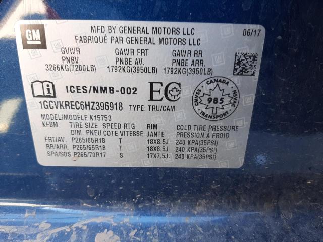 Photo 10 from auction – 2017 CHEVROLET silverado with VIN 1GCVKREC6HZ396918