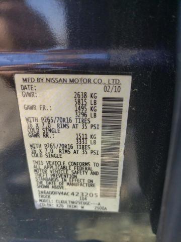 Photo 10 from auction – 2010 NISSAN FRONTIER with VIN 1N6AD0FV4AC423205