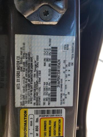 Photo 10 from auction – 2013 FORD FUSION SE with VIN 3FA6P0H72DR185624