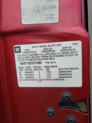Photo 10 from auction – 2003 GMC ENVOY with VIN 1GKDT13S732131869