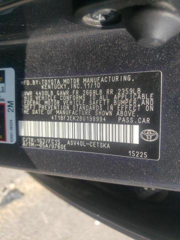 Photo 10 from auction – 2011 TOYOTA CAMRY BASE with VIN 4T1BF3EK2BU198994