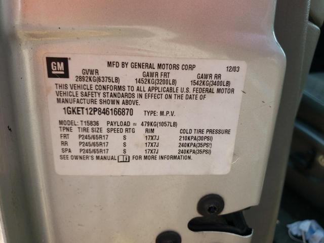 Photo 10 from auction – 2004 GMC ENVOY XUV with VIN 1GKET12P846166870