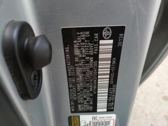 Photo 10 from auction – 2007 TOYOTA CAMRY LE with VIN 4T1BK46K07U047305